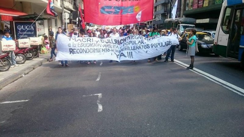 Bachilleratos populares reclamaron a Macri reconocimiento y cobro de salarios y becas